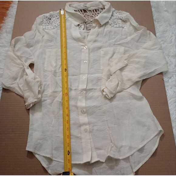 Wishful park whiteoff Long sleve bottom dow womens blouse - Picture 14 of 16